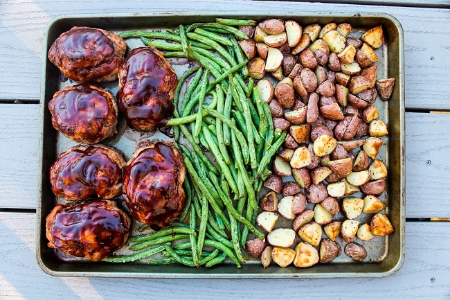 Indulge In This Sheet Pan BBQ Meatloaf Dinner